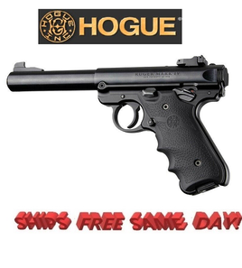 Hogue Ruger MK IV Black Finger Grooves Rubber Pistol Grip New! # 79000