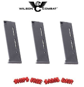 Wilson Combat THREE 1911 .45 ACP Full-Size 8 Round Mag, ETM Base Pad, Black 500B