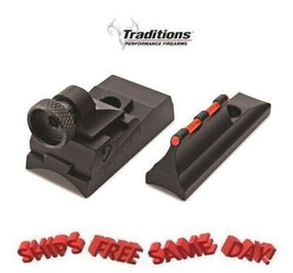 Traditions Peep Sight System, Fiber Optic, for TAPERED BARRELS, w. Screws #A1575