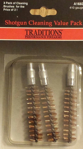 Traditions .410 Gauge Shotgun Bronze Bristle Brush Value Pack of 3  # A1683 New!