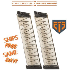 TWO x ETS Elite Tactical Systems 7-Round Magazines for Glock 43 9MM Luger GLK-43