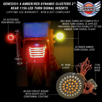 Custom Dynamic Gen 4 Rear Bullet Style Turn Signals, Amber/Red GEN-4-AR2-1156