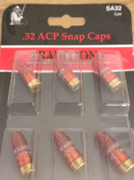 Traditions Snap Caps Plastic .32 ACP Pack of 6  # ASA32  New !