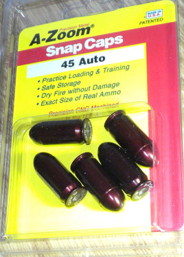 A-Zoom Precision Metal Snap Caps for 45 ACP # 15115  5 per Package  New!