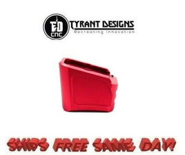 Tyrant Designs +4/5 Glock 19, 23 & 26 Magazine Extension, RED # TD-G17MAGEX-R