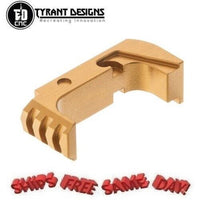 Tyrant Glock 43X/48 Extended Mag Release, GOLD, STEEL TD-43x-48E-Steel-Gold