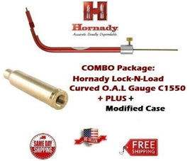 Hornady Lock-N-Load CURVED OAL Gauge C1550 + Modified Case for 280 Ackley Imp.