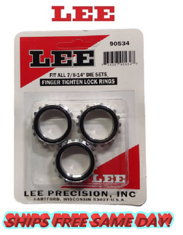 Lee Universal Die Locking Rings Nuts 7/8"-14 Thread (3 Pack) NEW STYLE # 90534