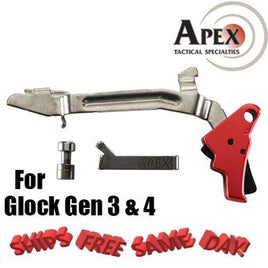 Apex Tactical Red Glock Action Enhancement Kit Trigger Bar, Plunger & Connector