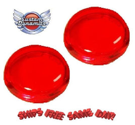 Custom Dynamics PAIR of Deuce RED Lens for Harley Davidson # HDBULLETR New!