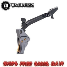 Tyrant Designs I.T.T.S - Glock Gen 3-4 Trigger Grey #TD-GTRIG-3-4-Grey-Gold-BAR