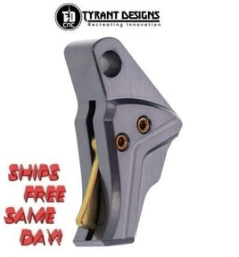 Tyrant Designs Glock Gen 5 Compatible Trigger, GREY/GOLD# TD-GTRIG-5-Grey-Gold