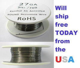 Kanthal 27 AWG 0.3607mm A-1 Wire 100ft Roll (30 meters) 4.15 Ohms/ft Resistance