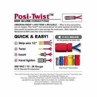 Posi-Twist 10-22 Gage (EX110R) In Line Connector, 20 PACK NEW! PT1022R