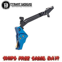 Tyrant Designs I.T.T.S - Glock Gen 3-4 Trigger Blue#TD-GTRIG-3-4-Blue-Gold-BAR