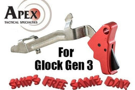 Apex Glock Action Enhancement Trigger & Gen 3 & 4 Trigger Bar, RED! #102-150 NEW