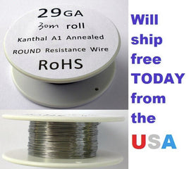 Kanthal 29 AWG 0.28702mm A-1 Wire 100ft Roll (30 meters) 6.55 Ohms/ft Resistance