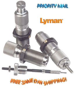 7680249  Lyman Deluxe 3-Die Set with Carbide Expander Button 338 Win. Magnum