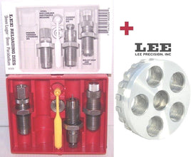 Lee 3 Die Set 90509 for 9mm Luger 9x19 Parabellum + 5 hole turret 90079+90509