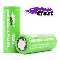 TWO IMR eFest 4200 mAh 26650 3.7v Li-Mn Flat Top *AUTHENTICITY CODE * New!