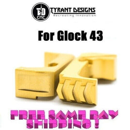 Tyrant Designs Glock 43 Extended Mag Release, GOLD, New!! # TD-43E-GLD