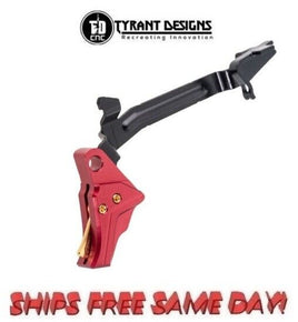 Tyrant Designs I.T.T.S Glock Gen 3-4 Trigger RED New # TD-GTRIG-3-4-Red-Gold-BAR