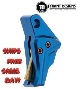 Tyrant Designs I.T.T.S.Trigger for Glock Gen3-4, Blue# TD-GTRIG-3-4-Blue-Gold