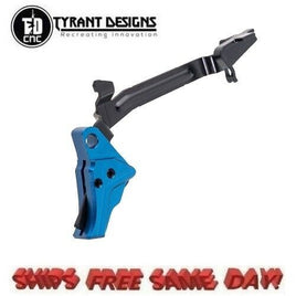 Tyrant Designs I.T.T.S - Glock Gen 3-4 Trigger Blue#TD-GTRIG-3-4-Blue-Black-BAR