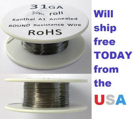 Kanthal 31 AWG 0.22606mm A-1 Wire 100ft Roll (30 meters) 10.6 Ohms/ft Resistance