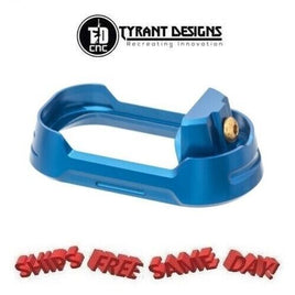 Tyrant Designs Gen 5 Glock 19/23 Magwell BLUE # TD-G19-G5-MW-BLUE-GLDSCREW