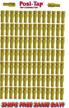 Posi-Tap 10-12 ga Wire Connector HUNDRED Pack (100) YELLOW New! PTA1012Y