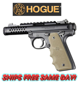 Hogue Ruger 22/45 MKIV: FDE Rubber Grip with Finger Grooves # 79083