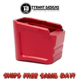 Tyrant Designs +4/5 Glock 19, 23 & 26 Magazine Extension, RED # TD-G19MAGEX-R