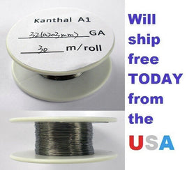 Kanthal 32 AWG 0.2032mm A-1 Wire 100ft Roll (30 meters) 13.1 Ohms/ft Resistance