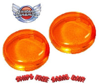 Custom Dynamics Deuce AMBER Lenses PAIR for Harley's #  HDBULLETA