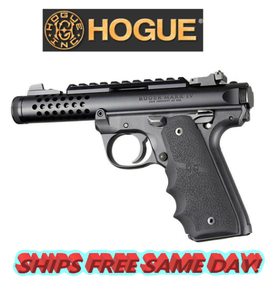 Hogue Ruger 22/45 MKIV: Black Rubber Grip with Finger Grooves # 79080