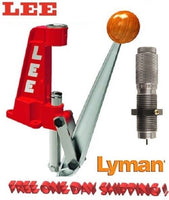 Lee Reloader Single Stage Press + Lyman Depriming & Decapping Die .22 - .45 Cali