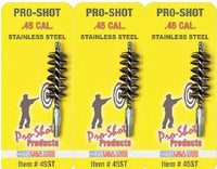 Pro-Shot Stainless Steel Pistol Bore Brush for .45 cal Pack of 3 # 45ST  New!