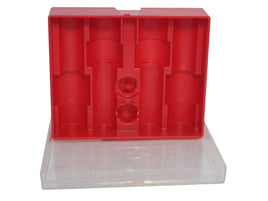 Lee Precision Red Storage Box with Clear Lid for FOUR (4) Dies  # 90422  New!