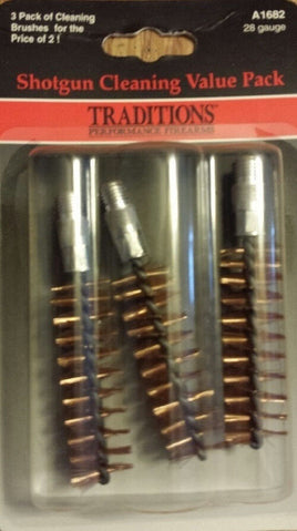 Traditions 28 Gauge Shotgun Bronze Bristle Brush Value Pack of 3 # A1682   New!