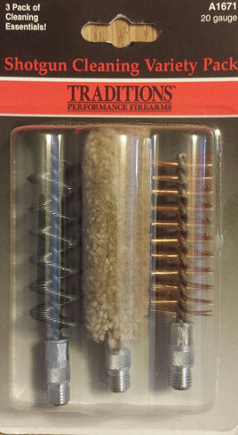 Traditions 20 Gauge Bronze Bristle Bore Brush/Cotton Swab Variety 3pk  # A1671